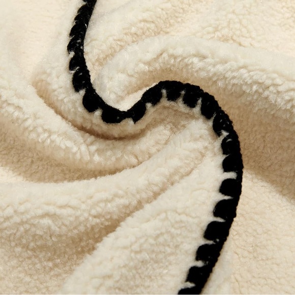 Commense Embroidered Trim Fleece Kimono Jacket - Picture 3 of 13